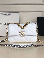 Chanel 19 Handbag Soft Lambskin 26 Medium Pure White  - 1