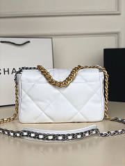 Chanel 19 Handbag Soft Lambskin 26 Medium Pure White  - 5