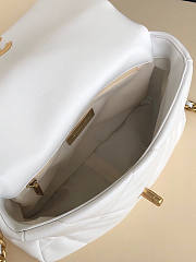 Chanel 19 Handbag Soft Lambskin 26 Medium Pure White  - 4