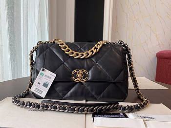 Chanel 19 Handbag Soft Lambskin 30 Jumbo Black