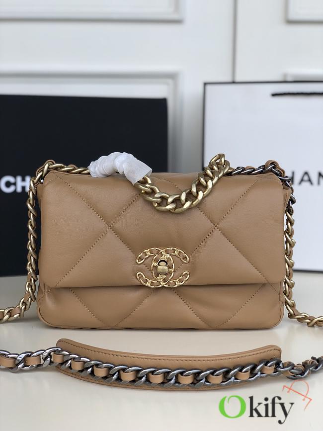 Chanel 19 Handbag Soft Lambskin 26 Medium Brown - 1