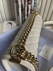 CC Leboy Medium 25 Quilted White Caviar Glass Gold Hardware - 3