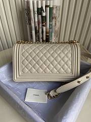 CC Leboy Medium 25 Quilted White Caviar Glass Gold Hardware - 6