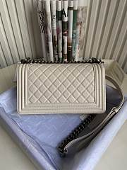 CC Leboy Medium 25 Quilted White Caviar Silver Hardware - 6