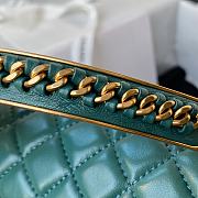 CC Leboy Top Handle Medium 25 Quilted Teal Green Lambskin  - 2