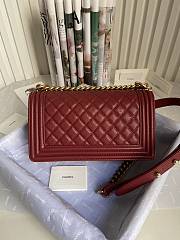 CC Leboy Medium 25 Quilted Wine Red Caviar Gold Hardware - 6