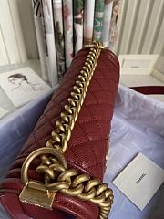 CC Leboy Medium 25 Quilted Wine Red Caviar Gold Hardware - 3