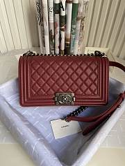 CC Leboy Medium 25 Quilted Wine Red Caviar Silver Hardware - 1
