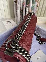 CC Leboy Medium 25 Quilted Wine Red Caviar Silver Hardware - 2