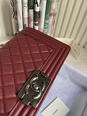 CC Leboy Medium 25 Quilted Wine Red Caviar Silver Hardware - 3