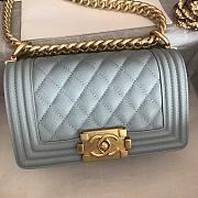 CC Leboy Small 20 Quilted Light Blue Caviar Gold Hardware - 5