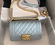 CC Leboy Small 20 Quilted Light Blue Caviar Gold Hardware - 1