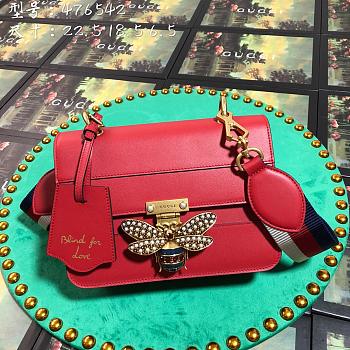 Gucci Queen Margaret 22.5 Red Calfskin Bag 2555 