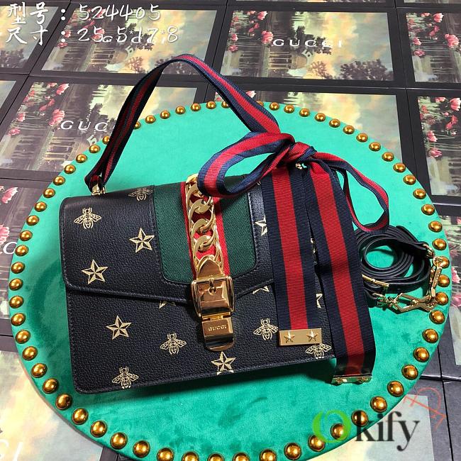 Gucci Sylvie Bee Star small 25.5 shoulder bag 2517  - 1