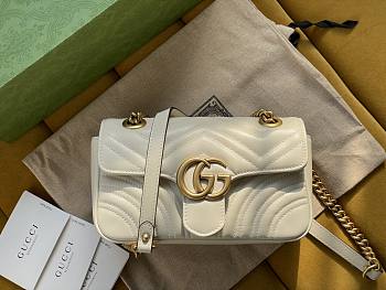 Gucci GG Marmont 22 Matelassé White Leather 2658 
