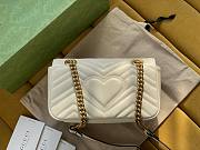 Gucci GG Marmont 22 Matelassé White Leather 2658  - 6