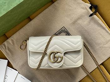 Gucci GG Marmont 16.5 Matelassé White Leather 2661 