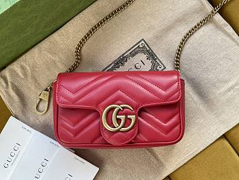 Gucci GG Marmont 16.5 Matelassé Red Leather 2644