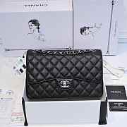 Chanel Classic Flap Bag Jumbo 30 Black Caviar Silver Hardware - 1