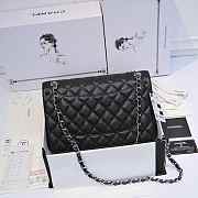 Chanel Classic Flap Bag Jumbo 30 Black Caviar Silver Hardware - 4
