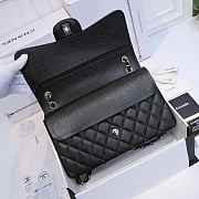 Chanel Classic Flap Bag Jumbo 30 Black Caviar Silver Hardware - 5