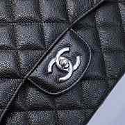Chanel Classic Flap Bag Jumbo 30 Black Caviar Silver Hardware - 6