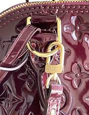 Louis Vuitton Alma BB 24 Wine Red Monogram Vernis Leather 3549 - 5