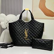 Okify YSL Icare Maxi Shopping Bag in Quilted Lambskin Black - 1