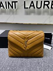 YSL Small Loulou 23 Brown Leather Gold Hardware  - 1