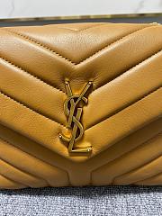 YSL Small Loulou 23 Brown Leather Gold Hardware  - 2