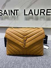 YSL Medium Loulou 32 Brown Leather Gold Hardware - 1