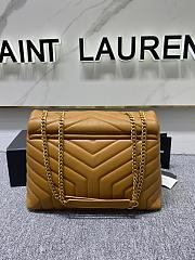 YSL Medium Loulou 32 Brown Leather Gold Hardware - 4
