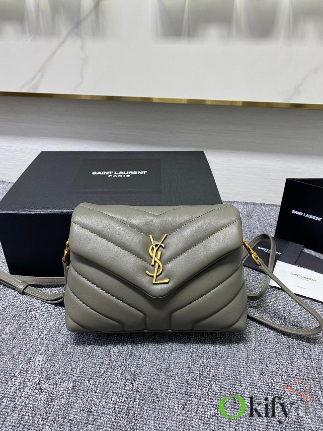 YSL Toy Loulou 20 Gray Leather Gold Hardware - 1