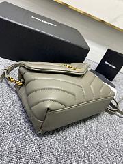 YSL Toy Loulou 20 Gray Leather Gold Hardware - 3