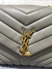 YSL Medium Loulou 32 Gray Leather Gold Hardware - 2