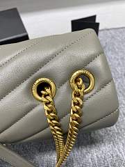 YSL Medium Loulou 32 Gray Leather Gold Hardware - 4