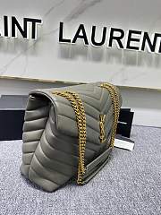 YSL Medium Loulou 32 Gray Leather Gold Hardware - 5