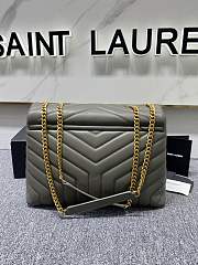 YSL Medium Loulou 32 Gray Leather Gold Hardware - 6