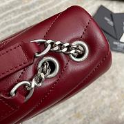 YSL Small Loulou 23 Wine Red Leather Silver Hardware - 6