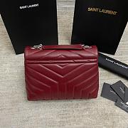 YSL Small Loulou 23 Wine Red Leather Silver Hardware - 5