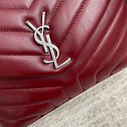 YSL Small Loulou 23 Wine Red Leather Silver Hardware - 3