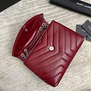 YSL Small Loulou 23 Wine Red Leather Silver Hardware - 4