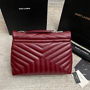 YSL Medium Loulou 32 Wine Red Leather Silver Hardware - 5