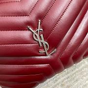 YSL Medium Loulou 32 Wine Red Leather Silver Hardware - 2