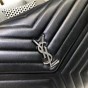 YSL Large Loulou 38 Black Leather Silver Hardware - 2