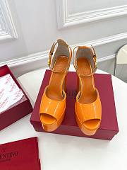 Valentino Open Toe Heels Orange 12cm  - 4