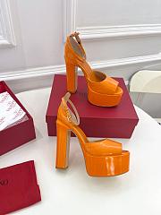 Valentino Open Toe Heels Orange 12cm  - 5