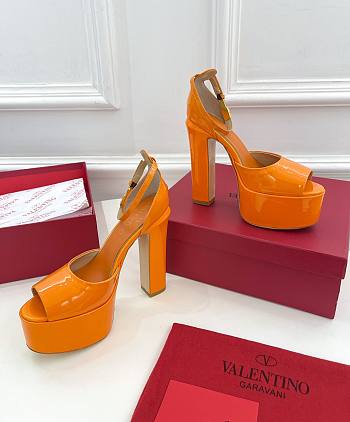 Valentino Open Toe Heels Orange 12cm 