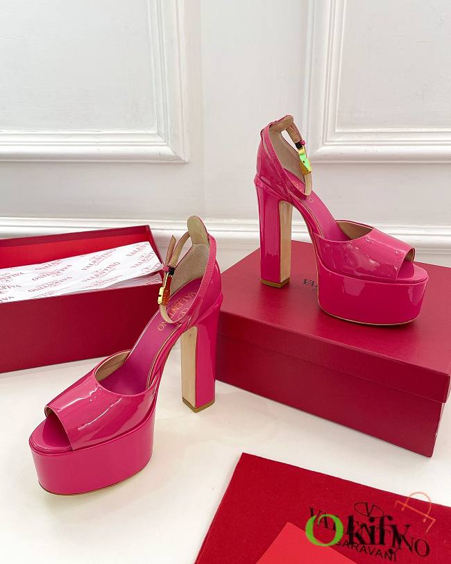 Valentino Open Toe Heels Hot Pink 12cm - 1