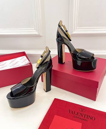 Valentino Open Toe Heels Black 12cm